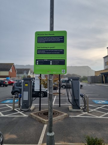 Premier Inn Seaton Car park Car Charging 1