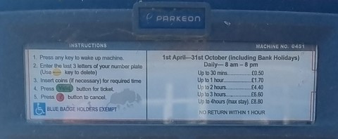 Esplanade charging periods