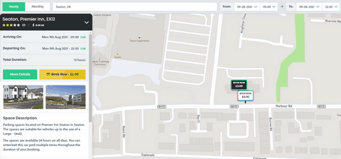 book cheap parking at the Premier Inn Seaton